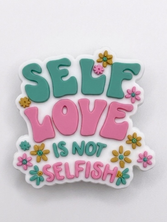 CROCS Jewelry - CROCS Jibbitz Charm Self Love Is Not Selfish Pink Green Floral
